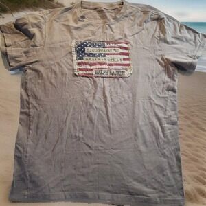 Denim And Supply Ralph Lauren American Flag Patchwork‎ T-Shirt Men's Size L 1161